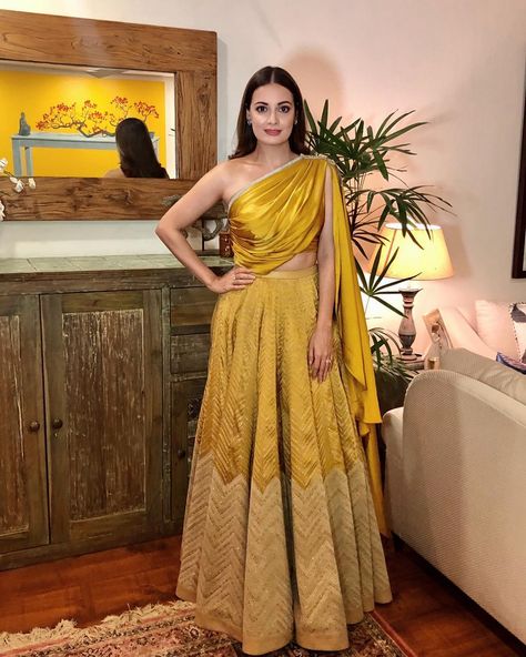 Celebrating a beautiful marriage ❤️ Congratulations Isha and Anand! #IshaKiShaadi  Outfit @shantanunikhil  Jewellery @golecha_jewels… Marriage Congratulations, Diya Mirza, Shantanu And Nikhil, Beautiful Marriage, Mehndi Outfit, Wedding Trousseau, Dia Mirza, Shoulder Dresses, Festive Collection