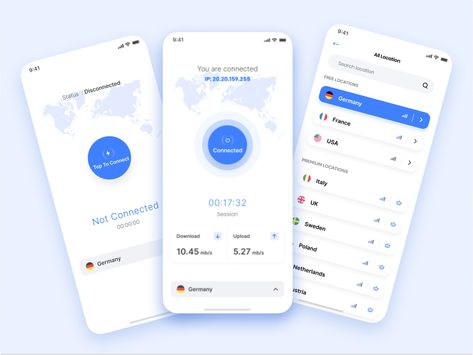 VPN App UI Design by Shamim Hossain Vpn App, App Ui Design, App Ui, Ui Design, Global Community, Design, User Interface Design