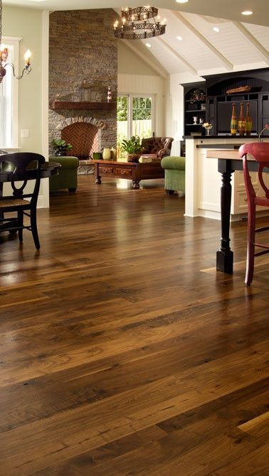 Walnut Floors, Wood Floors Wide Plank, Dark Wood Floors, Wide Plank Flooring, Versace Home, Floor Colors, Wide Plank, Style At Home, Wood Flooring