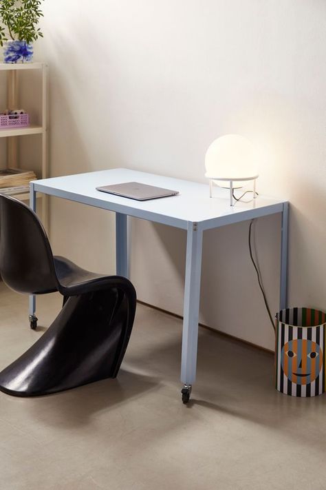 Urban Outfitters desk-- can use as kitchen table Rolling Desk, Iron Desk, Colorful Desk, Green Furniture, Apartment Essentials, Table Metal, Metal Desks, Apartment Furniture, Sofa Shop