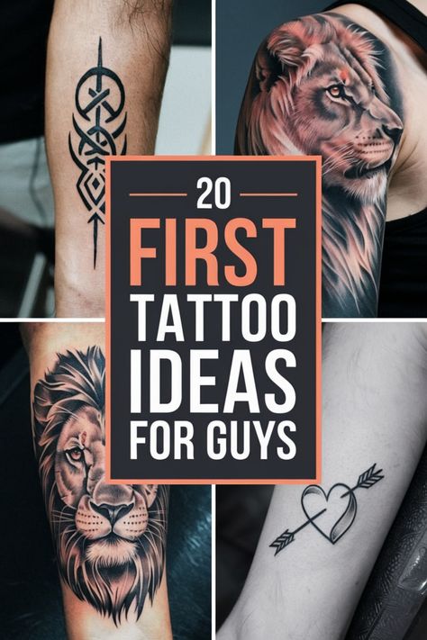 20 first tattoo ideas for guys with images of lion and tribal tattoos Unique First Tattoo Ideas, Best Men Tattoos Ideas, 1st Tattoo Ideas For Guys, First Tattoo Ideas For Men Forearm, First Tattoo Idea, First Tattoo Ideas For Guys, Tattoos For Guys Arm, Forearm Tattoos For Guys, First Tattoo Ideas