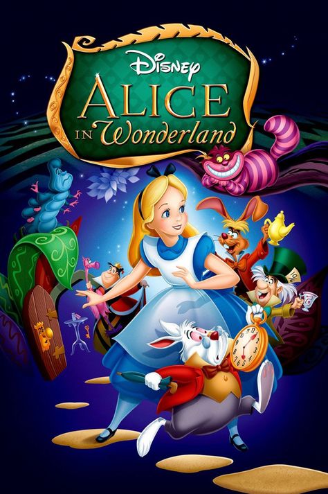 Alice In Wonderland Cartoon, All Disney Movies, Alice In Wonderland Poster, Alice In Wonderland 1951, Alice In Wonderland Disney, Cartoon Drawings Disney, Mia Wasikowska, Mary Blair, Princess Alice