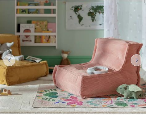 Ikea Toddler Room, Kids Hangout Room, Vintage Playroom, Playroom Seating, Reading Corner Kids, Hangout Room, Kids Living Rooms, Kids Flooring, Kids Bedroom Inspiration