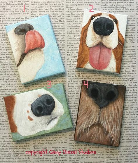 Paint Dog Easy, Painting Dogs Acrylic, Painting Ideas Dog, Dog Painting Ideas, Canvas Dog Painting, Mini Canvas Art Ideas, Canvas And Easel, Dog Noses, Dogs Painting