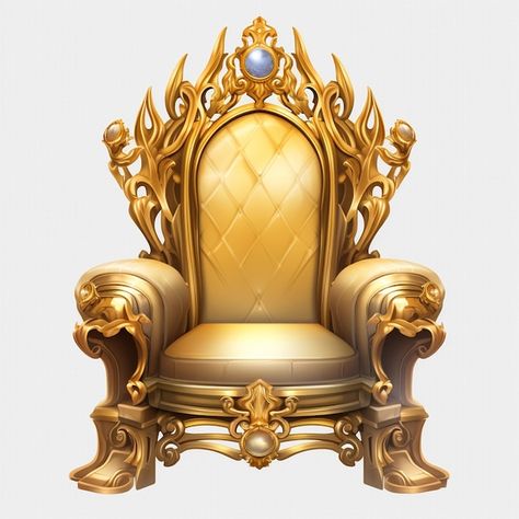 Gold Throne, King Throne Chair, King Throne, Golden Throne, Golden Chair, Png Material, King On Throne, King Chair, Royal Throne