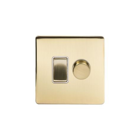 Brass Dimmer Switch, Brass Dimmer, Living Room Inspiration Board, Office Hub, Light Switches, Rocker Switch, Led Dimmer, Dim Lighting, Room Layout