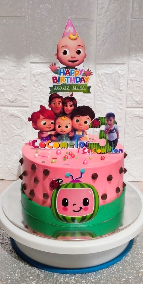 Coco Melon Cake Design, Simple Cocomelon Cake Ideas, 2year Birthday Cake, Cake For 2 Year Girl, Cocomelon Cake For Girl, Simple Cocomelon Cake, Coco Melon Cake Ideas, Cocomelon Cake Design, Cocomelon Cake Ideas