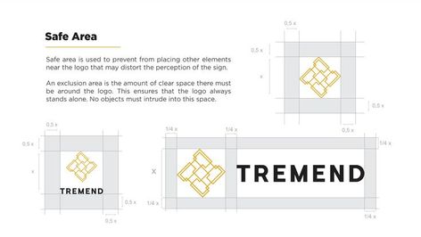 Branding project for Tremend, architectural company.⁣⁣ ⁣⁣ Tremend logo identity design is made of a 4-letter T arrangement which is combined into one strong correlation with gold color that representing luxurious of the company. Include : Business card design, brochure, newsletter, compact disk cover design.⁣ ⁣ Bonus some clear space for the logo, so the company can know how to use margins and place the logo correctly⁣ Company Branding Design, Logo Identity Design, Letters Design, Kim Heechul, Logo Identity, Identity Design Logo, Business Minded, Design Brochure, Company Branding