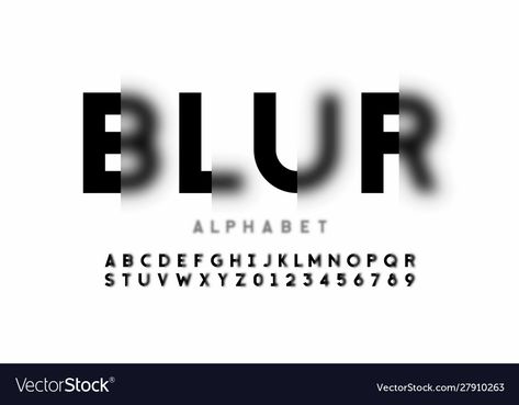 Blurry Graphic Design, Blurry Typography, Design Alphabet Letters, Logo Design Inspiration Sports, Font Design Alphabet, Focus Logo, Design Alphabet, Gaussian Blur, Pixel Font