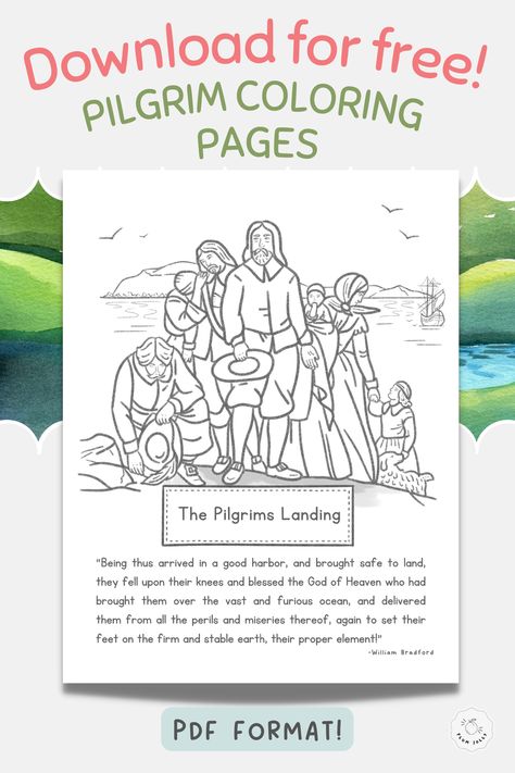 History Of Thanksgiving For Kids, Pilgrims Progress Activities For Kids, Pilgrim Coloring Pages, Pilgrim Activities, Pilgrims Progress, Pilgrim Life, Pilgrim Fathers, William Bradford, Pilgrims And Indians