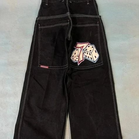 Jnco Wide Leg Baggy Jeans Available Starting From 49.99$ Only. Grab Yours Now 🛍️ Y2K Streetwear Style Jeans Y2k Baggy Jeans, Goth Streetwear, Harajuku Men, Hip Hop Jeans, Jnco Jeans, Retro Pants, Denim Decor, Streetwear Jeans, Black Pants Men