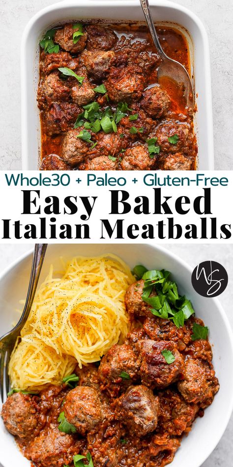 Dairy Free Meatballs, Baked Italian Meatballs, Keto Ground Beef Recipes, Keto Ground Beef, Gluten Free Meatballs, Dairy Free Recipes Dinner, Gluten Free Italian, Dairy Free Dinner, Italian Meatballs