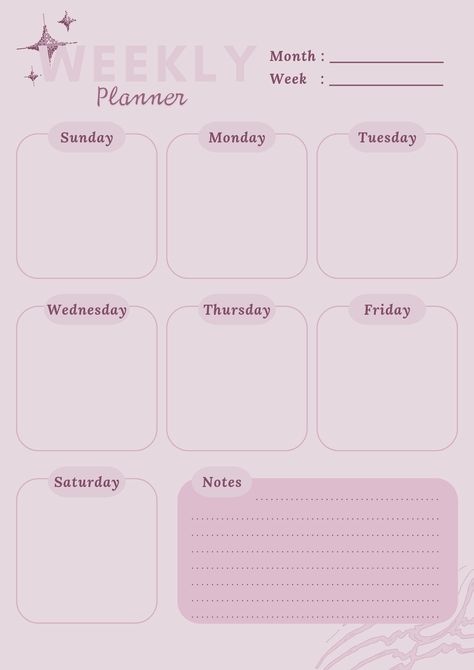 Weekly planner ideas