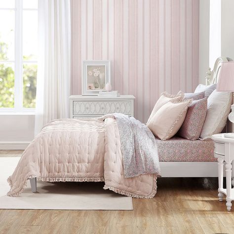 Laura Ashley Hailee Quilt Set USHSA91258872, Color: Light Pastel Pink - JCPenney