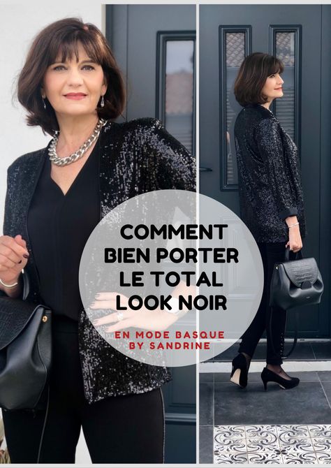 Total look noir @charlottfrance - Conseils mode femme plus de 50 ans Trendy Fall Outfits, Total Look, Trendy Fall, Porter, Fall Outfits, Fashion Outfits, Black, Autumn Outfits