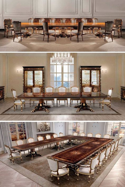 Dining Table 12 Person, Huge Dining Table, 12 Seat Dining Table, Long Dining Room Tables, Big Dining Table, Classic Furniture Living Room, Classic Dining Table, Dining Table Sets, Novel Inspiration