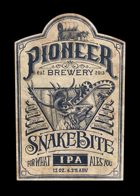 PIONER Inspiration Typographie, Beer Label Design, Etiquette Vintage, Halloween Labels, Beer Logo, Vintage Packaging, Beer Packaging, Beer Design, Vintage Typography