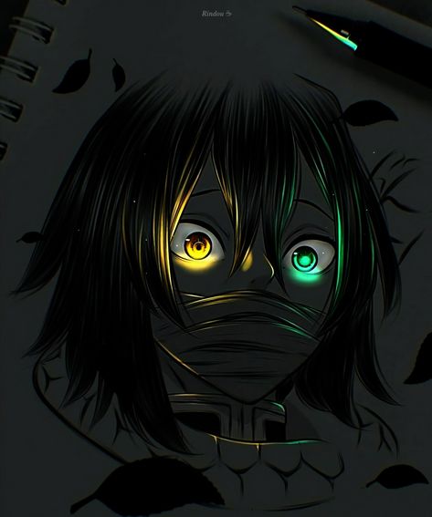 Anime Glowing Eyes, Anime Glow In The Dark, Glow Art, 1080p Anime Wallpaper, Anime Muslim, Glowing Art, Dark Anime Guys, Shadow Art, Nezuko Kamado