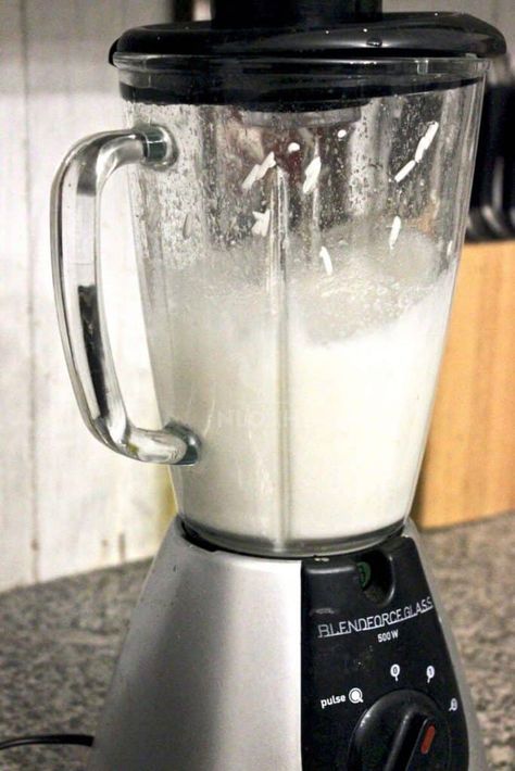 Rice Milk Recipe - New Life On A Homestead | Homesteading Blog How To Make Rice Milk, Rice Milk Recipe, Bacon Wrapped Potatoes, Vegan Drinks Recipes, Alkaline Diet Recipes, Homemade Foods, Nut Milk Bag, Vegan Drinks, Rice Milk