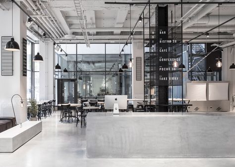 Richard Lindvall renovates former factory for Usine restaurant Industrial Style Office, Elegant Restaurants, Restaurant Concept, Tapas Bar, French Restaurants, Coffee Shop Design, Scandinavian Minimalism, Restaurant Interior, Style Office