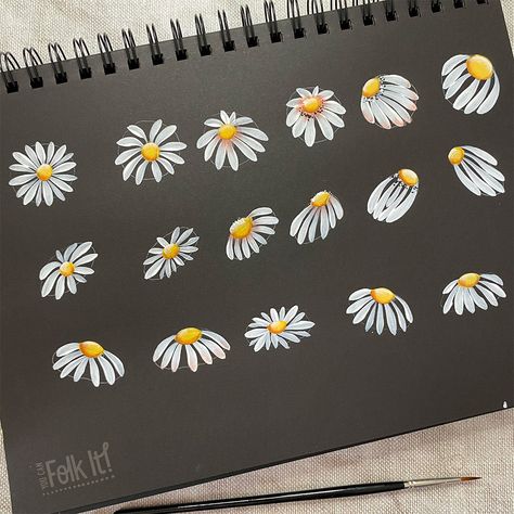 Are You Ready For Our Daisy Challenge? | You Can Folk It! Daisy Drawing, Painted Daisy, Easy Flower Painting, Daisy Art, Daisy Painting, Flower Art Drawing, Watercolor Flower Art, Creative Painting, Flower Art Painting