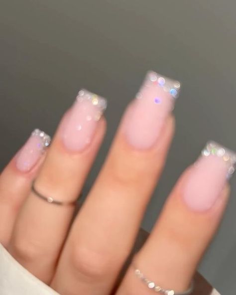 Nails Magaziine on Instagram: "Glitter nails ✨🤍🖤 1 or 2 ?   by @napaznokciach" Glittery French Nails, French Tip Nails, 1 Or 2, French Nails, Glitter Nails, Nail Tips, Nail Inspo, Glitter, Nails