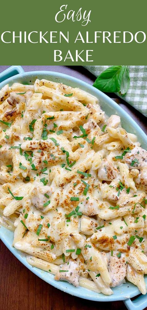 Chicken Alfredo Bake Bake Chicken Alfredo Pasta, Easy Dinner Recipes Alfredo, Rigatoni Chicken Alfredo, Easy Chicken Alfredo Casserole Recipes, Ranch Alfredo Chicken Pasta, Easy Baked Alfredo Pasta, Easy Bake Pasta Recipes, Chi Ken Alfredo Pasta, Essen