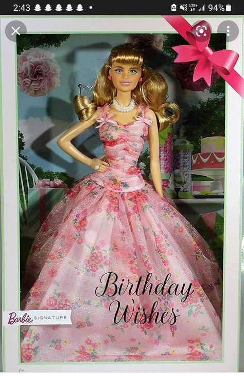 Barbie Birthday Wishes, Barbie Pictures, Barbie Signature, Barbie Birthday, Birthday Box, Barbie Friends, Vintage Box, Doll Hair, Birthday Wishes