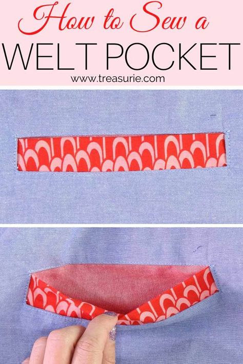 Making Pockets How To Sew, How To Make Pockets Sewing, Sewing Pockets In Bags, How To Sew Welt Pockets, How To Make Welt Pockets, Sewing Welt Pockets, Single Welt Pocket Tutorial, How To Sew A Welt Pocket, How To Sew Welt Pockets Tutorials