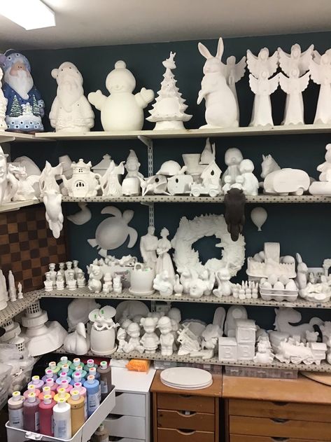 Gnome Village, Bisque Pottery, Skull Light, Ready To Paint Ceramics, Art Attack, Ceramic Shop, Battery Lights, Small Christmas Trees, Ceramic Bisque