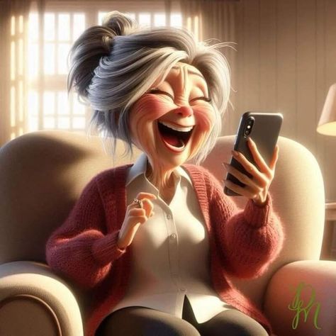 Cartoon Grandma, Funny Old People, Funny Cartoon Characters, The Golden Years, Golden Oldies, Girly Art Illustrations, Old People, Girly Art, Growing Old