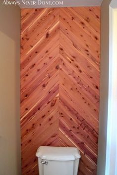 cedar planked herrinbone bathroom wall, bathroom ideas, diy, small bathroom ideas, wall decor, woodworking projects Accent Bathroom, Cedar Walls, Pallet Walls, Cedar Closet, Cedar Planks, Small Woodworking Projects, Gorgeous Bathroom, Woodworking Projects That Sell, Bathroom Wallpaper