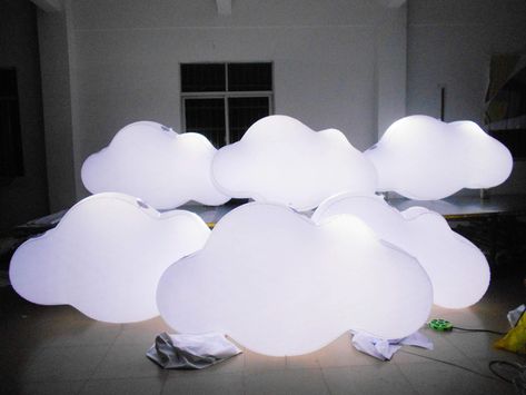 PRICES MAY VARY. [Specification]: Material: PVC; Inflated size: 6.56ft Long; Fabric color: white [Accessories]: D rings and gas nozzle on the cloud balloon + 2 mobile lights + 1 remote controller + ropes + repair pieces(Air Pump NOT include) [Usage]: Can be hung up to the ceiling; D rings and ropes of the top for fixing cloud. It needs a ceiling or something support on the top, and tie the cloud to the ceiling with a rope. [Application]: Birthday party, Wedding, Events, Advertising, Opening cere Cloud 9 Balloons, Full Moon Party Decorations, Cloud 9 Hoco Theme, Cloud Stage Design, Boho Rainbow Decorations Party, On Cloud Nine Backdrop, Fake Clouds Diy, Cool Birthday Decorations, Event Space Lighting