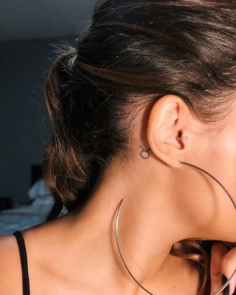 Taurus Behind Ear Tattoo, Taurus Symbol Tattoo, Small Meaningful Tattoos For Women, Toni Topaz, Behind Ear Tattoos, Women Images, Tattoos Meaningful, Taurus Tattoos, Meaningful Tattoos For Women