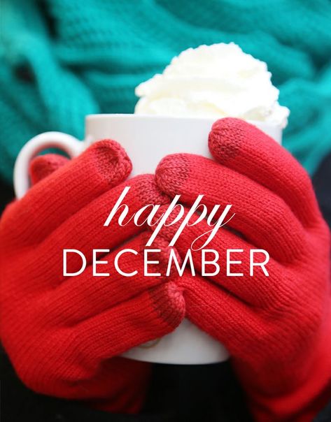 Hallo December, Hello December Tumblr, December Images, Stampin Up Weihnachten, December Quotes, Red Mittens, Happy December, Hello December, Holiday Quotes