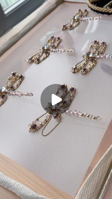 Embroidery Designer on Instagram: "3D Hand Embroidered Dragonflies for @felisitigreis ⁣💕✨ ⁣ #tambourbeading #beading #beadembroidery #luneville #beadwork #dragonfly #embroideryvideo #wedding #bespoke #weddingdress #seedbeads #sequins #embroiderydesign #coutureembroidery #craft  #embroiderydesigner #tambourembroidery #embellishment #crystalbeads #satisfying #theadwork #handmadeuk #madeinlondon #asmr #stitch #sewing #rhinestones #crystals #couture" Couture, Sewing Rhinestones, Embroidered Dragonflies, Beaded Dragonflies, Tambour Beading, Beaded Dragonfly, Stitch Sewing, Crystal Embroidery, Tambour Embroidery