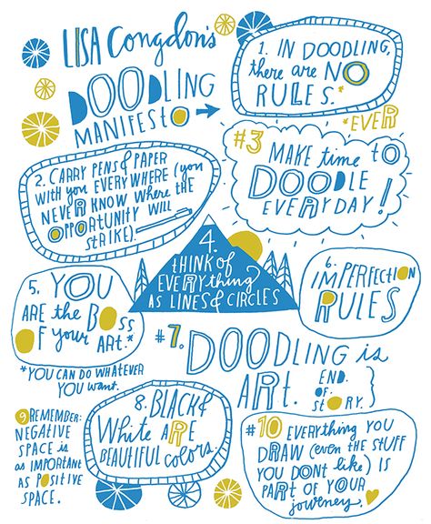 Earlier this year I designed this Doodling Manifesto and I realized the other day I had never... Manifesto Design, Brand Manifesto, Thinking Process, Lisa Congdon, Mindful Art, Sketch Notes, Affinity Designer, Be Awesome, Sketchbook Inspiration