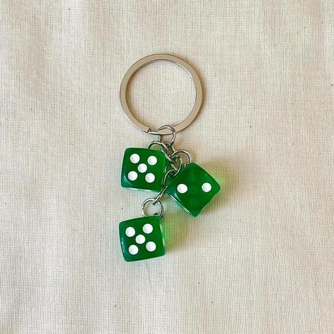 Y2k 2000s Green Dice Keyring For Keychain Unique Green Dice Design Brand New Green Trinkets, Car Keychain Ideas, Green Dice, Dice Design, Keychain Aesthetic, Nyc House, Cool Keychains, Backpack Keychains, Art Things