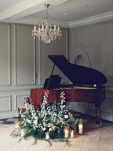 Piano Wedding, Paper Bride, Romantic Love Story, Piano Decor, Hampshire Uk, House Weddings, Elegant Couple, Green Details, Manor Wedding