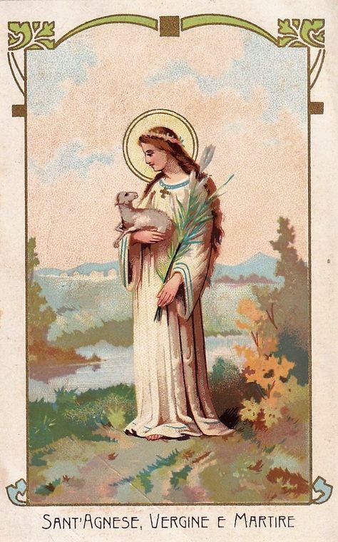 Saint Agnes, Saint Margaret, Saint Lucy, Vintage Holy Cards, St Agnes, St Margaret, Catholic Art, Roman Catholic, Christian Art