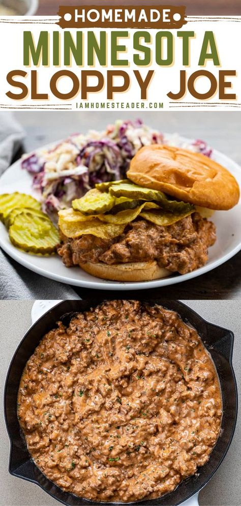 Meals With Sloppy Joe Meat, Sloppy Joe Recipe With Cream Of Mushroom, Sloppy Joe With Cream Of Mushroom Soup, Creamy Sloppy Joe Recipe, Sloppy Joes With Mushroom Soup, Sloppy Joes With Cream Of Mushroom Soup, Sloppy Joe Alternatives, White Sloppy Joes, Sloppy Joes With Cream Of Chicken Soup