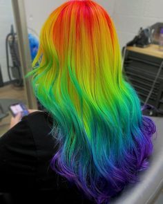 Exotic Hair Color, Mermaid Hair Color, Split Dyed Hair, Fantasy Universe, Creative Hair Color, Rainbow Hair Color, Neon Hair, Beautiful Hair Color, Talcum Powder