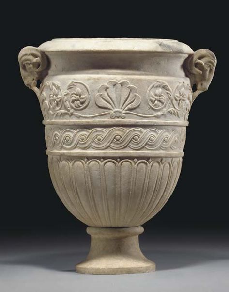 A ROMAN MARBLE CINERARY URN AUGUSTAN PERIOD, CIRCA LATE 1ST CENTURY B.C.-1ST CENTURY A.D. Ornamental Flower, Long Vases, Vase Transparent, Big Vases, Concrete Vases, Large Flower Pots, Greek Vases, Geometric Vases, Clear Vases