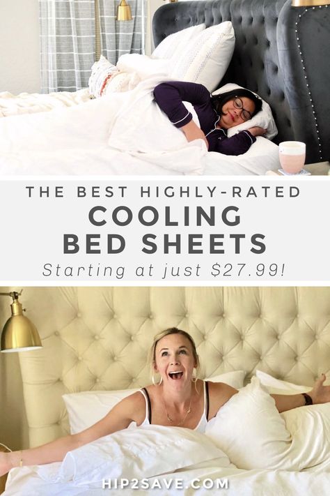 These 5 best cooling bed sheets can save you from suffering night sweats, menopause, or just because it’s so dang hot. As your body changes temperature through the night, these sheet sets can keep you cool by using moisture-wicking fabric that absorbs heat and we're sharing the best ones to buy! #bedsheets #coolingsheets #bedlinens #percale #linen #parachute #cuddledown #casaluna