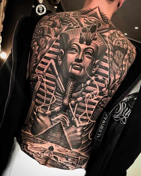 Pharaoh Tattoo, Tattoo Ideas Males, Egyptian Tattoo Sleeve, Anubis Tattoo, Ancient Tattoo, Egypt Tattoo, God Tattoos, Tattoo Inspiration Men, Full Back Tattoos