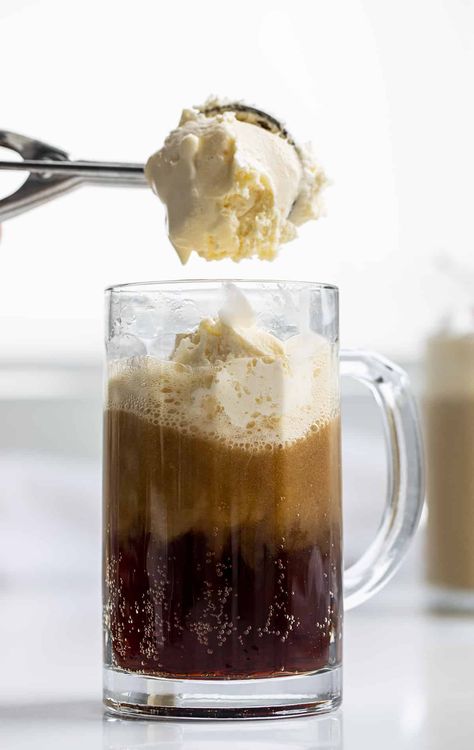 A Root Beer Float is a refreshing summertime treat made with vanilla ice cream topped with root beer, whipped cream, and a cherry on top. Root Beer Float, Classic Root Beer Float, Best Root Beer for Root Beer Float, How to Make Root Beer Float, July 4th Drink Recipes, Float Recipes, drinks, beverages, floats, i am baker, iambaker Orange Crush Cocktail, Beer Ice Cream, Float Recipes, Recipes Drinks, Vodka Lemonade, Frozen Hot Chocolate, I Am Baker, Capstone Project, Beer Float