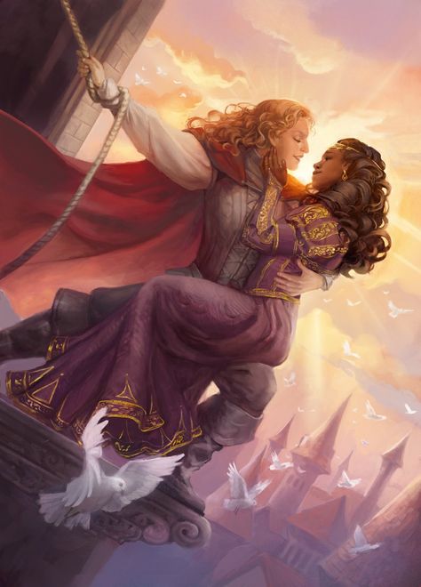 Queer Fairytale, Julie Dillon, Sun Princess, Wlw Art, Quick Pics, San Valentine, Painting Room, Fantasy Couples, Lesbian Art