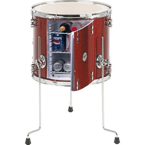 Floor Tom Refrigerator - cool!!! Music Furniture, Drum Room, Drums Art, Diy Music, Music Room Decor, Music Decor, Music Themed, Mini Fridge, Drum Kits