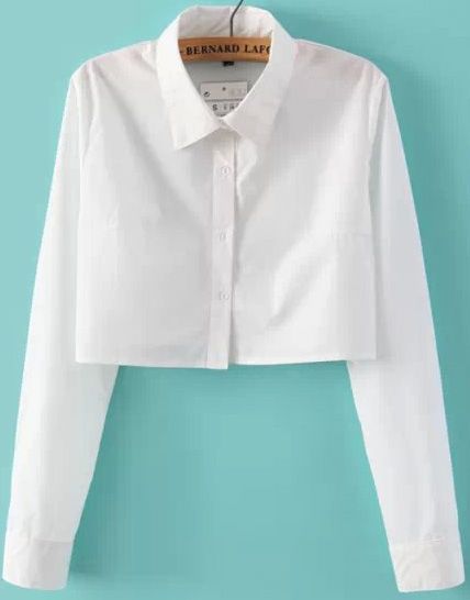 Shop White Lapel Long Sleeve Crop Blouse online. SheIn offers White Lapel Long Sleeve Crop Blouse & more to fit your fashionable needs. Long Sleeve Crop, Crop Blouse, Crop Shirt, European Fashion, Long Sleeve Crop Top, White Shirt, Batik, Stylish Outfits, Casual Shirts