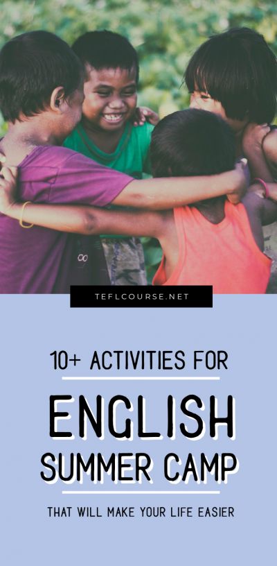 10+ Activities For Teaching English Summer Camp | ITTT | TEFL Blog #summercamp #summercamplessons #summercampactivities #activitiesforsummercamp #efl #esl #teachingenglish #teachingabroad #teachingenglishabroad #tefl #tesol #teflonline #tesolonline English Summer Camp Activities, English Camp Ideas, Summer Esl Activities For Kids, English Day Ideas Activities, English Camp Activities, English Day Ideas, Summer Tutoring Ideas, English Club Activities, Language Games For Kids